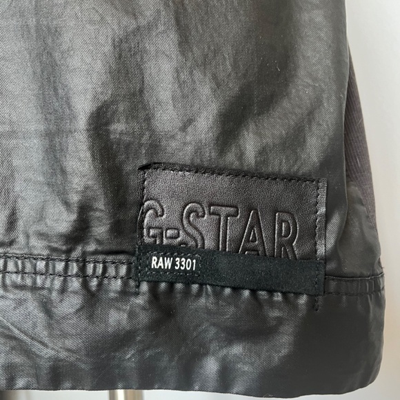 G Star Raw Steam Mini Mock Neck Coated Cotton Black Full Zip Short Sleeve Dress - Picture 8 of 14